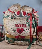 Vintage Handmade Christmas Swans Noel Pillow