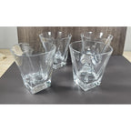 Vintage Lead Crystal Whiskey Glasses Set of 4 Square Base