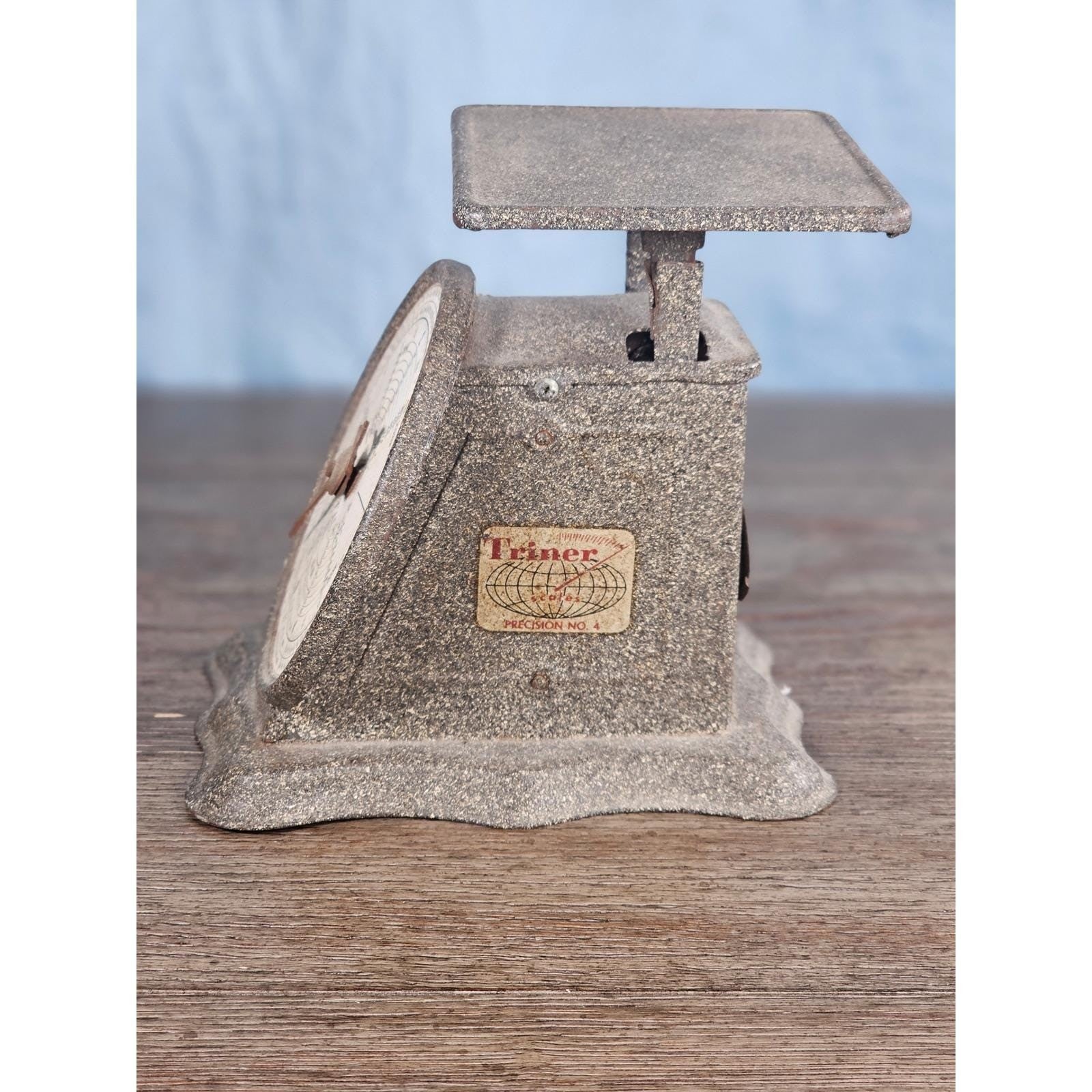 Vintage Triner Precision No. 4 Postal Scale | Rustic Metal Counter Scale