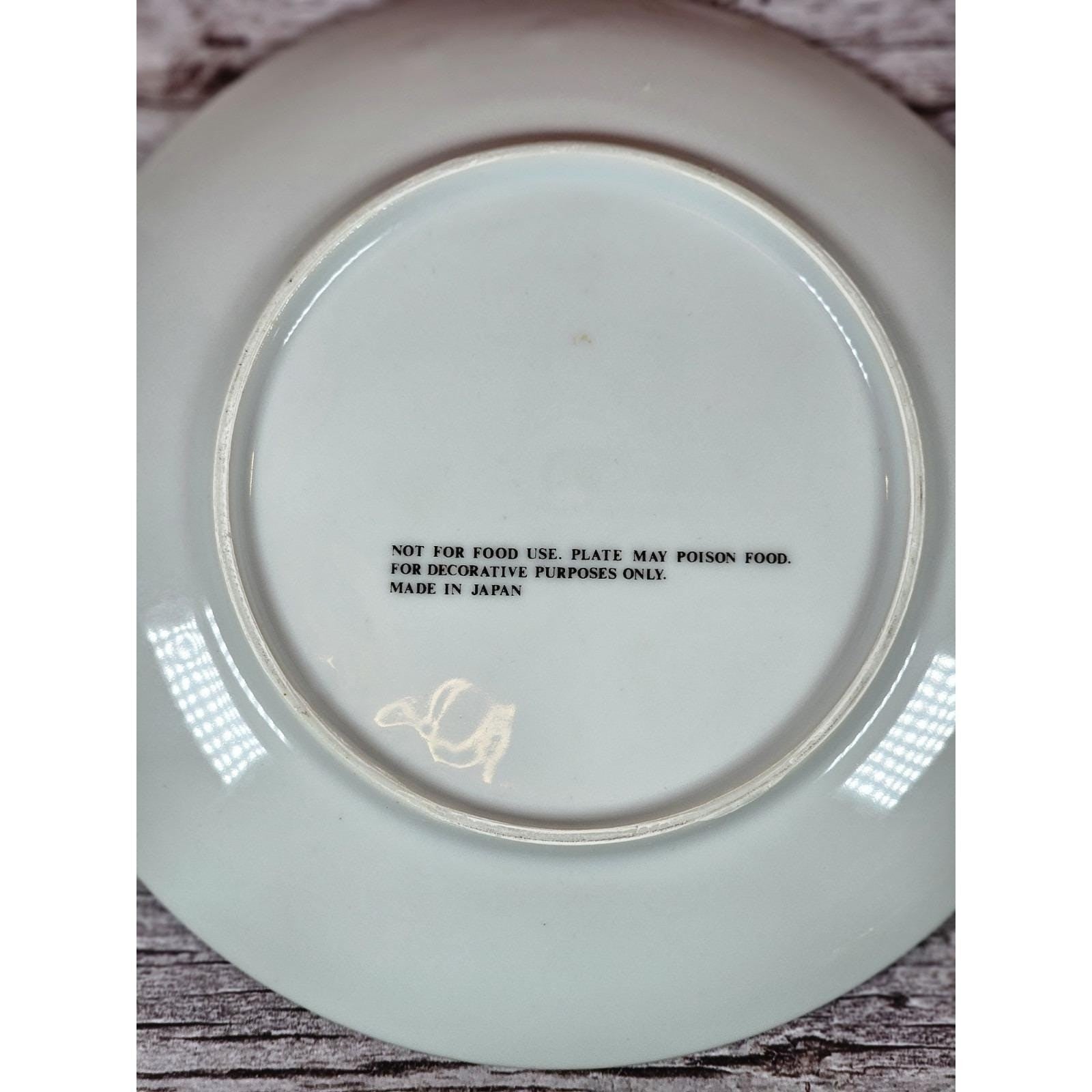 Vintage Currier & Ives Autumn Rural Scene Plate 6.5" Horse Barn Art