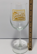 Sanders Ridge Stemmed Wine Glass 9" Clear With Gold Logo