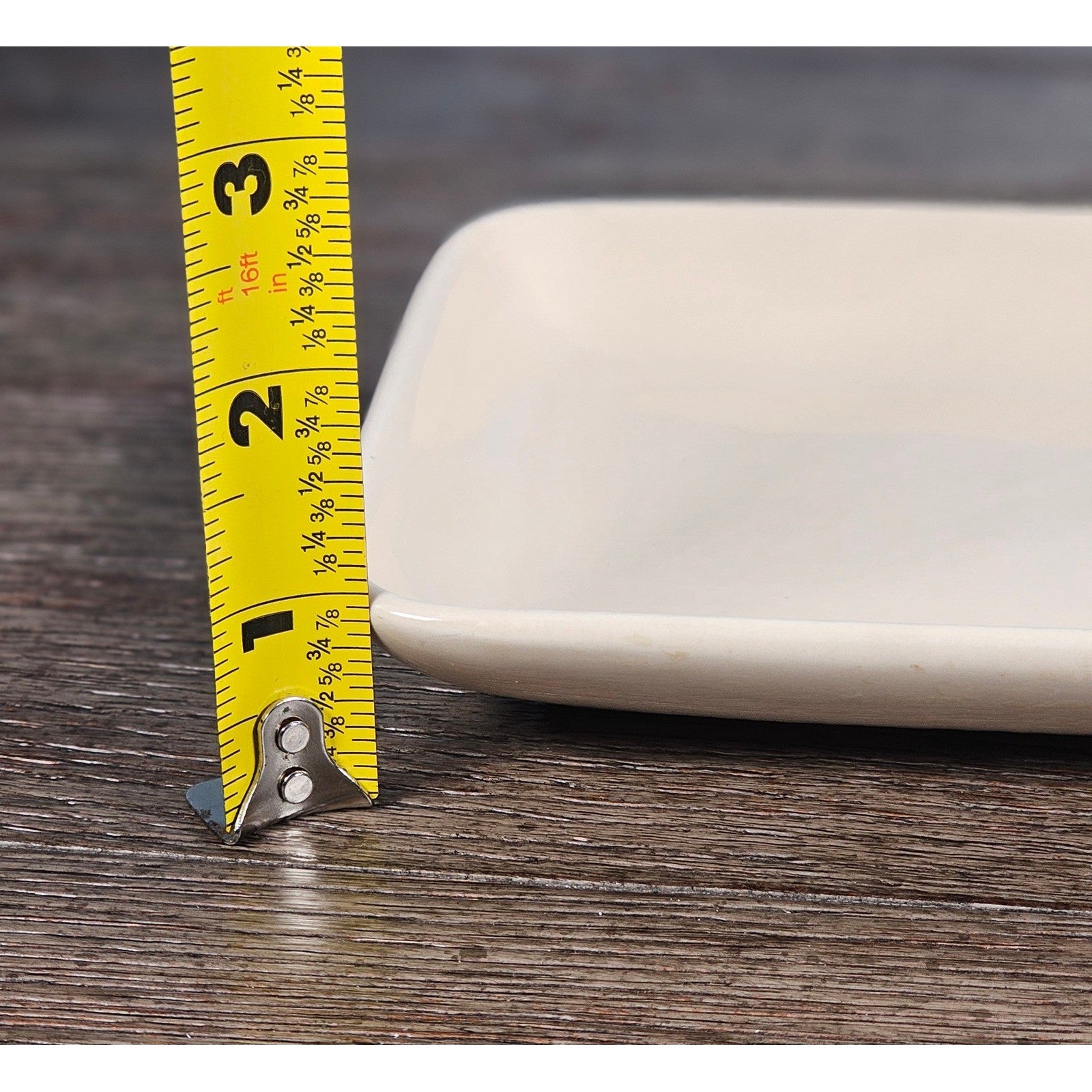 Old Pottery Company Rectangular Dish 7x5 Cream Stoneware Tray