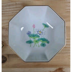 Vintage Otagiri Lotus Garden Octagonal Porcelain Bowl Japan