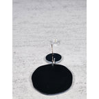 Abstract Black & White Disc Earrings with Red Accents | Pierced Stud Dangles