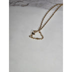 Vintage Gold Tone Red Cabochon Necklace with Faux Pearl Tassel Pendant