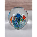 Dynasty Gallery Glass Paperweight Ocean Swirl Art Glass