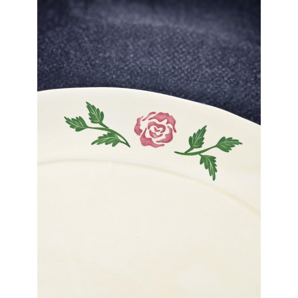 Vintage Floral Oval Serving Platter Yellow Pink Rose Ceramic 16x12