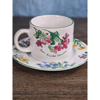 Vintage Majesticware Geranium Cup & Saucer Set by Sakura Floral Stoneware