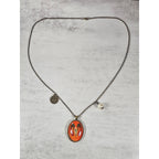 Vintage Aries Ram Pendant Necklace Zodiac Medallion Oval Charm