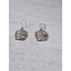 Vintage Sterling Buddha Head Dangle Earrings Spiritual Boho