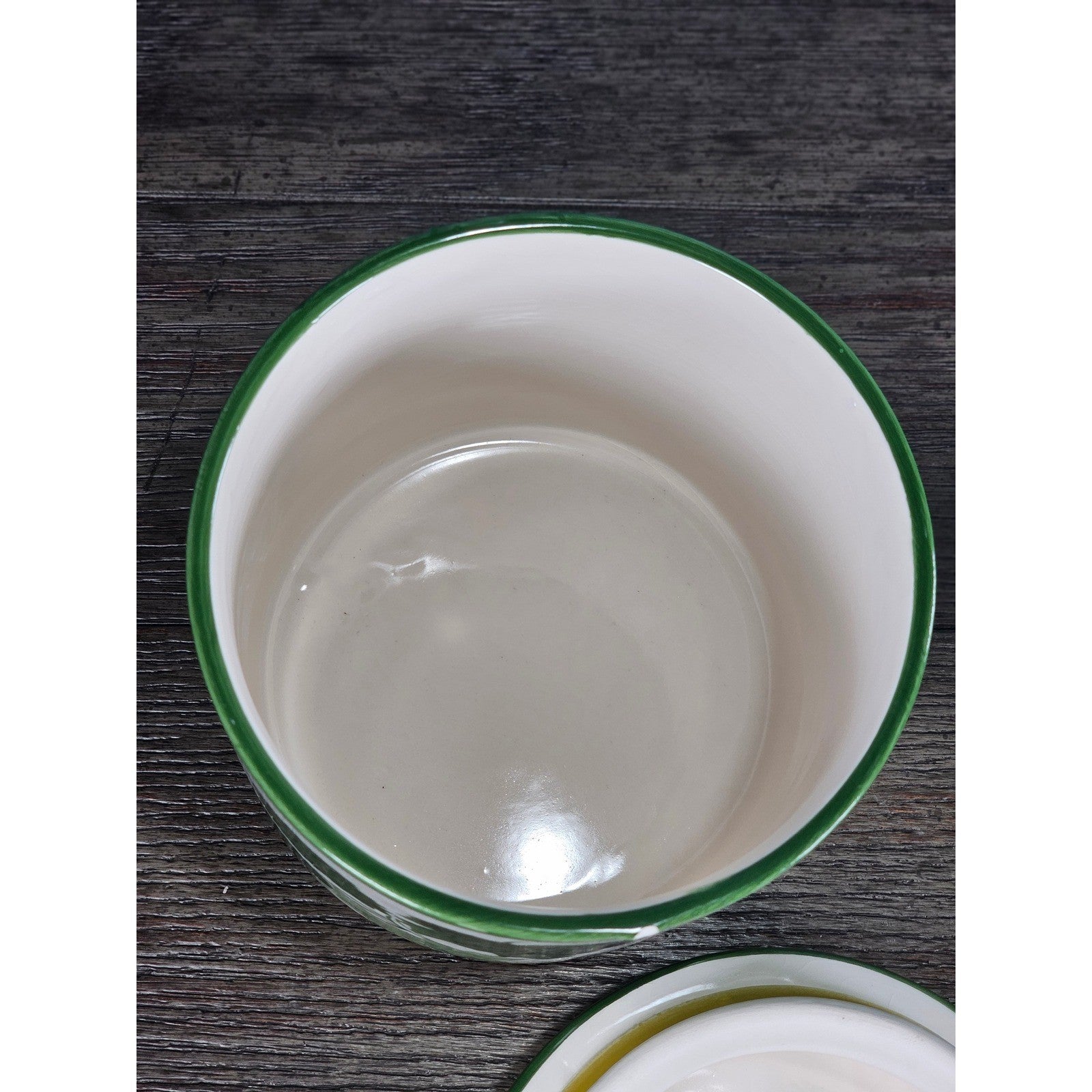 Vintage Grape Leaf Canisters with Lids – Set of 2 – Green Ceramic