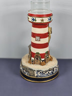 VTG Danbury Mint “Night Before Christmas” Lighthouse Candle Holder Nautical