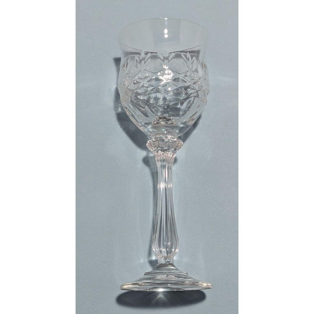 Crystal Cut Cordial Glasses Set of 2 Stemmed 5 Inch