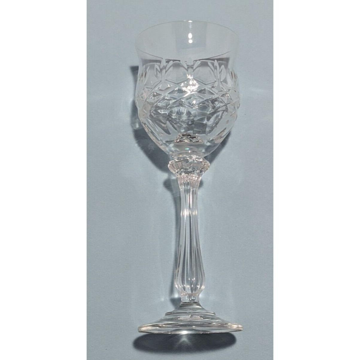 Crystal Cut Cordial Glasses Set of 2 Stemmed 5 Inch