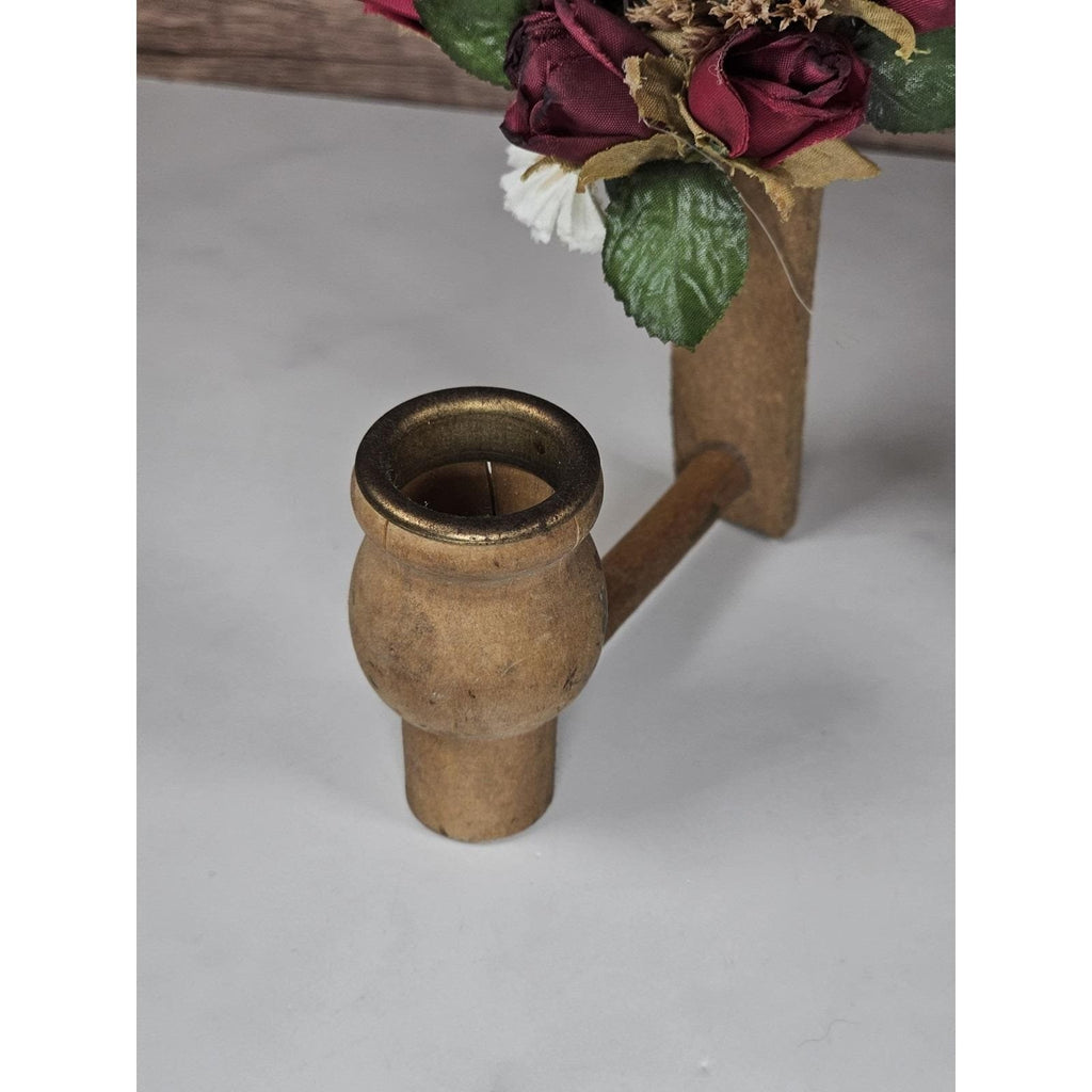 Vintage Grapevine Heart Wall Sconces Set of 2 Rustic Floral Candle Holders