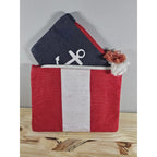 Mud Pie Sea Icon Anchor Cosmetic Case & Jute Carryall Bag Set of 2