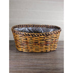 Vintage Woven Basket with Plastic Liner – Rustic Storage or Planter Basket
