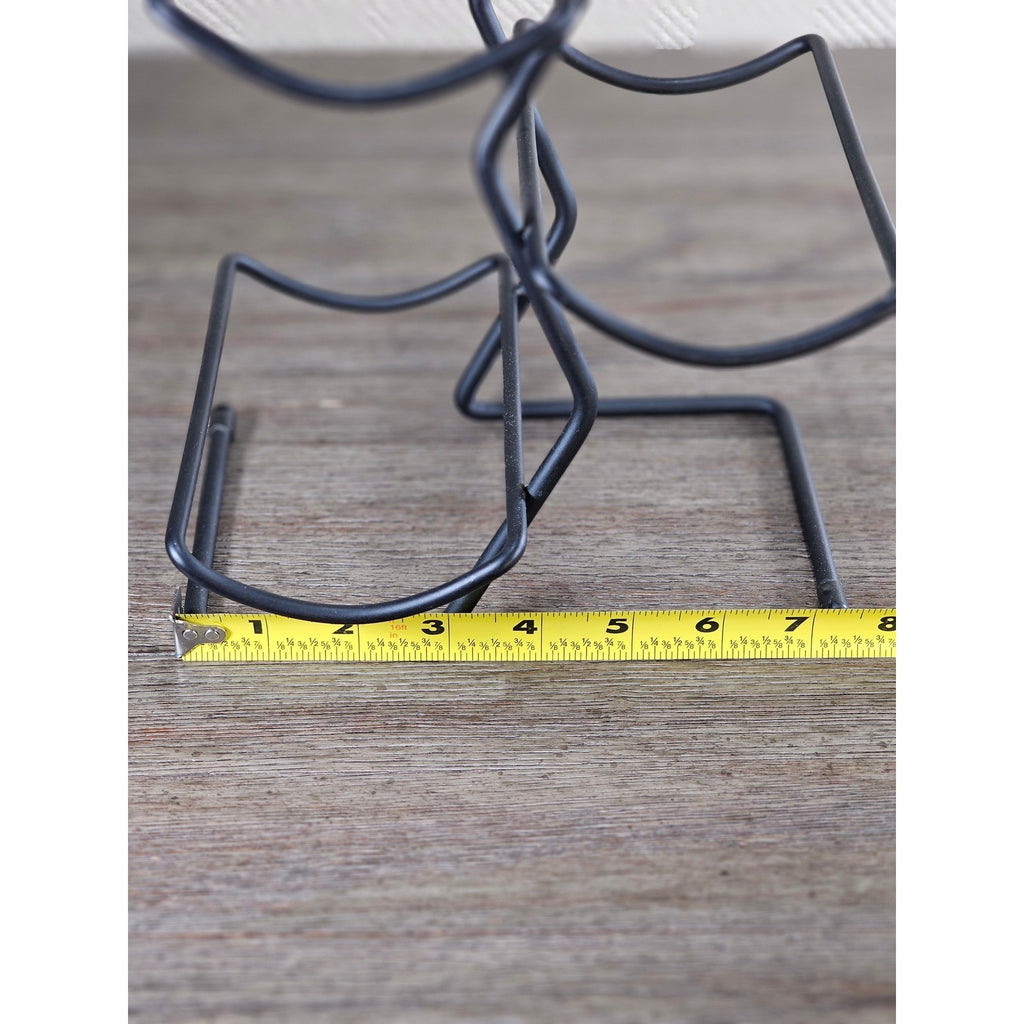 Modern Black Metal Wine Bottle Holder Tabletop Rack Holds 4 Bottles