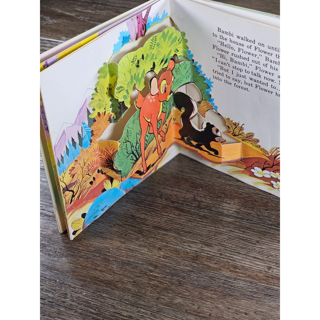 Vintage 1977 Bambi's Big Day Mini Pop Up Book Disney Kids