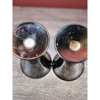 Vintage B.M. Mounts Primrose Plate Goblets Ornate Trophy Cups Pair