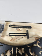 Floral Design Iron Tabletop Stand For Garden Pots Heavy & Durable Black Finish W