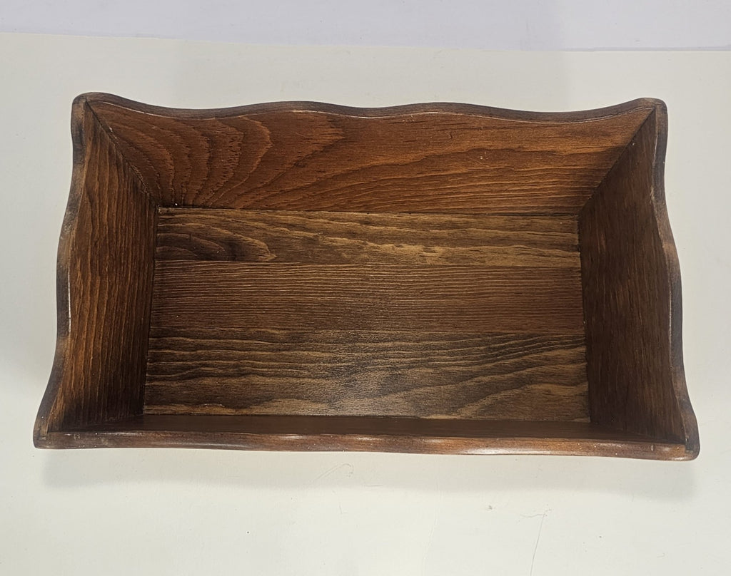 VTG 1970s Solid Wood Bread Warming Basket