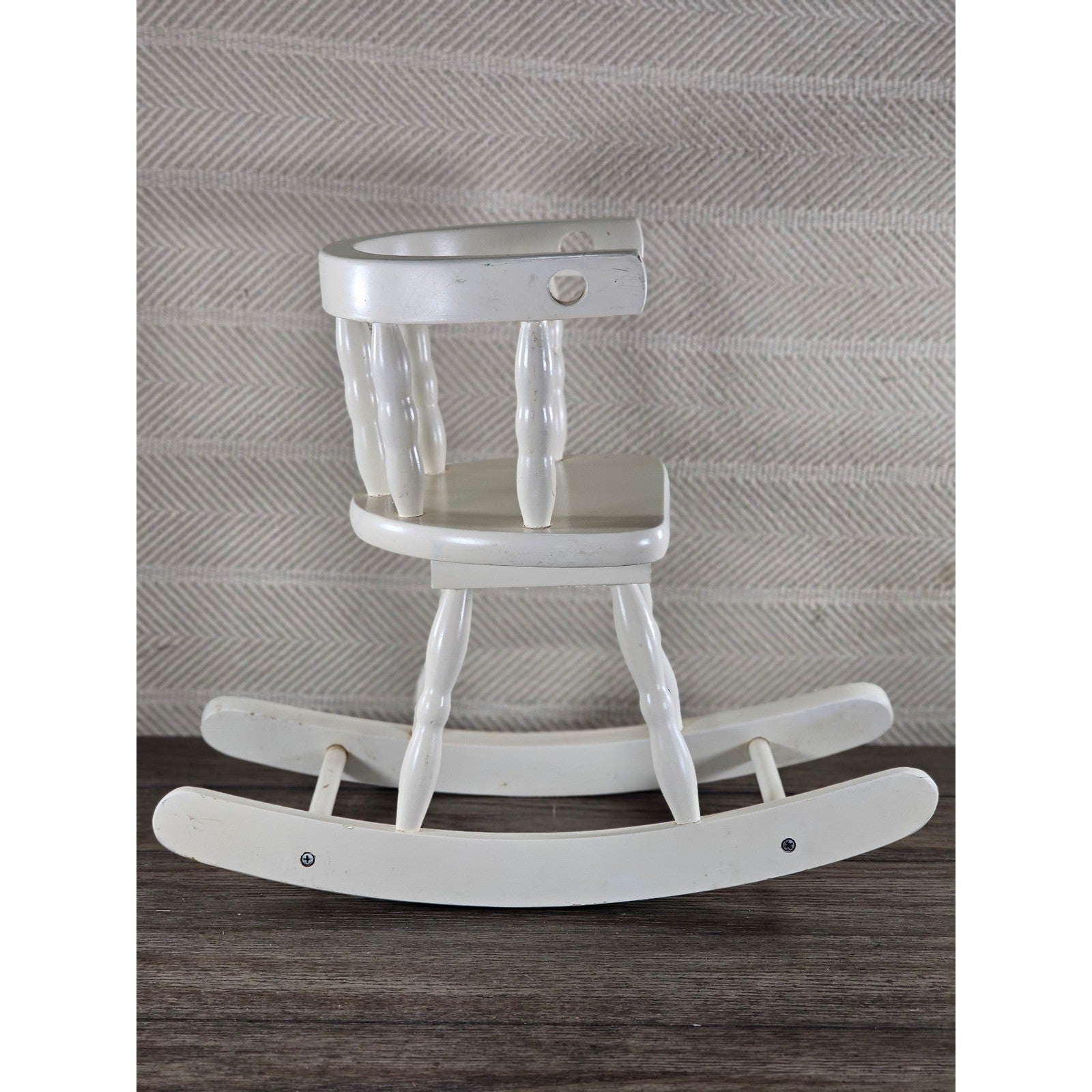 Vintage Wooden Doll Rocking Chair White 16" Cottage Style 80s 90s