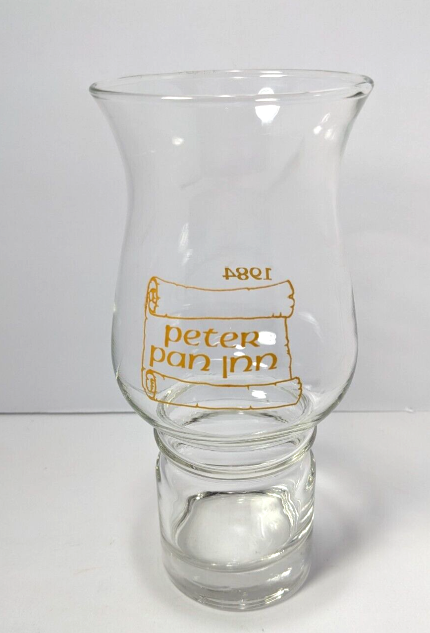 Peter Pan Inn 1984 Commemorative Hurricane Glass Vintage Collectible