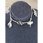 Vintage Silver Charm Bracelet Dolphin Clover Nautical Theme