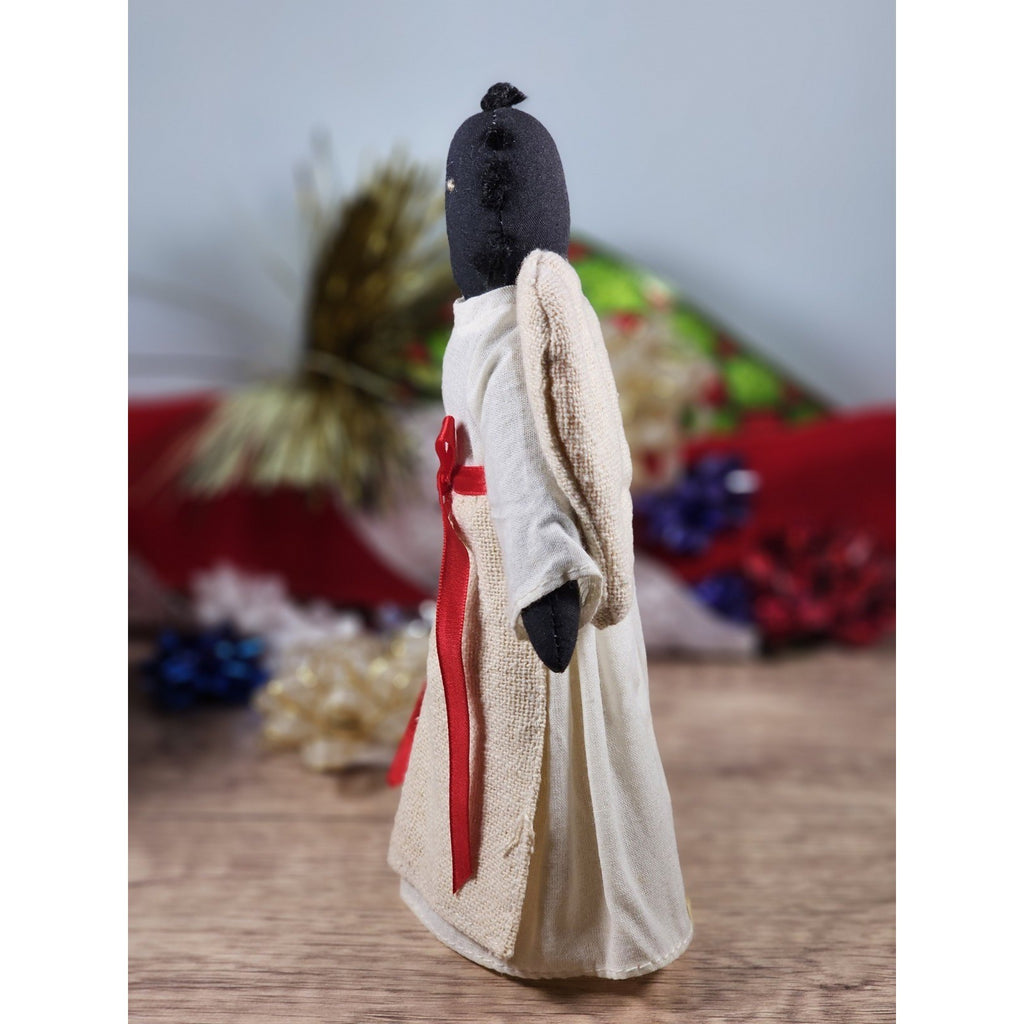 Vintage 1980s Angel Figurines Set of 2 Fabric Face Angels 7.5"