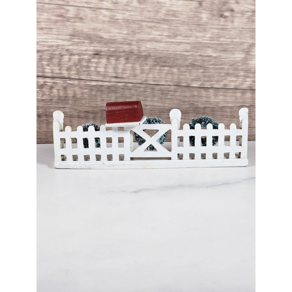 Vintage Lemax Christmas Village Accessories Fence Bench Firewood Set