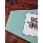 Vintage Panhard & Levassor 1912 Automobile Wall Plaque Teal 11.5 x 8