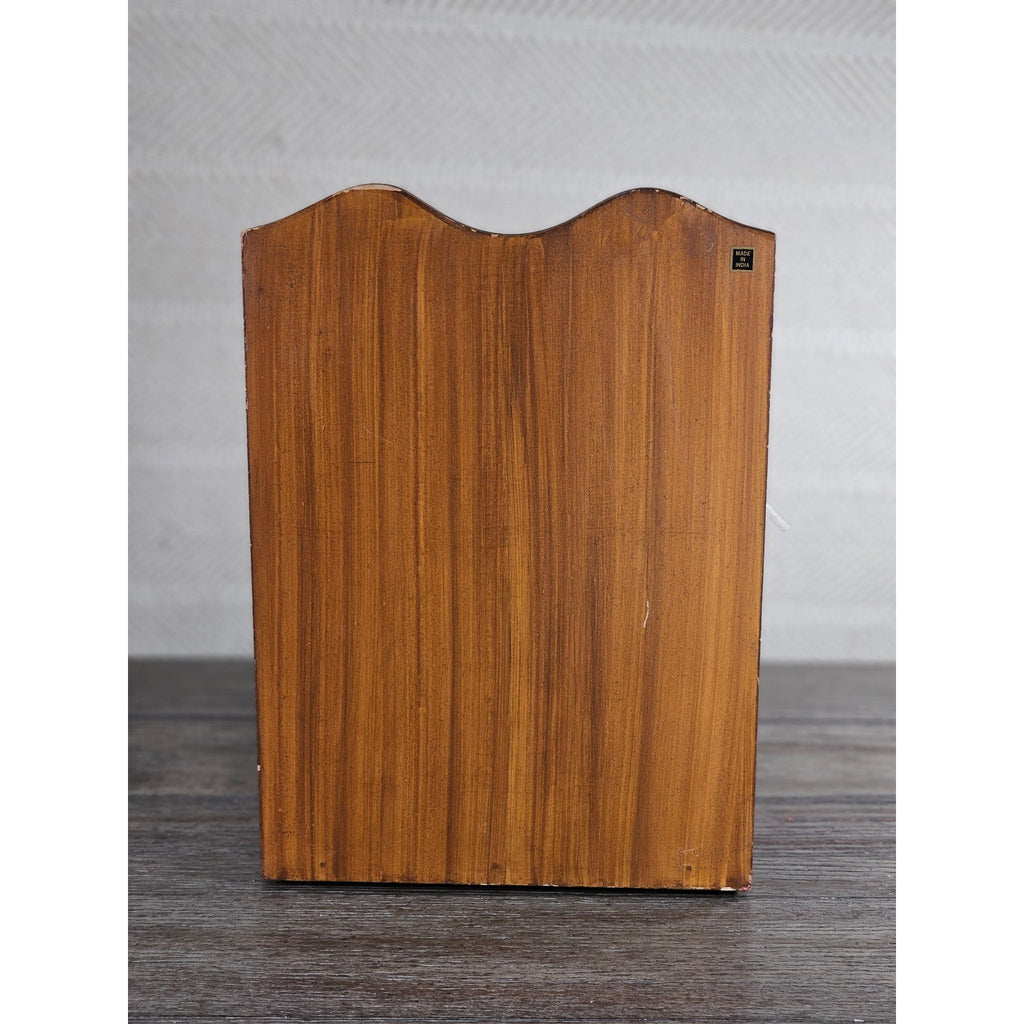 Vintage Countertop Wine Bottle Rack | Wood & Black Metal | Holds 3 Bottles