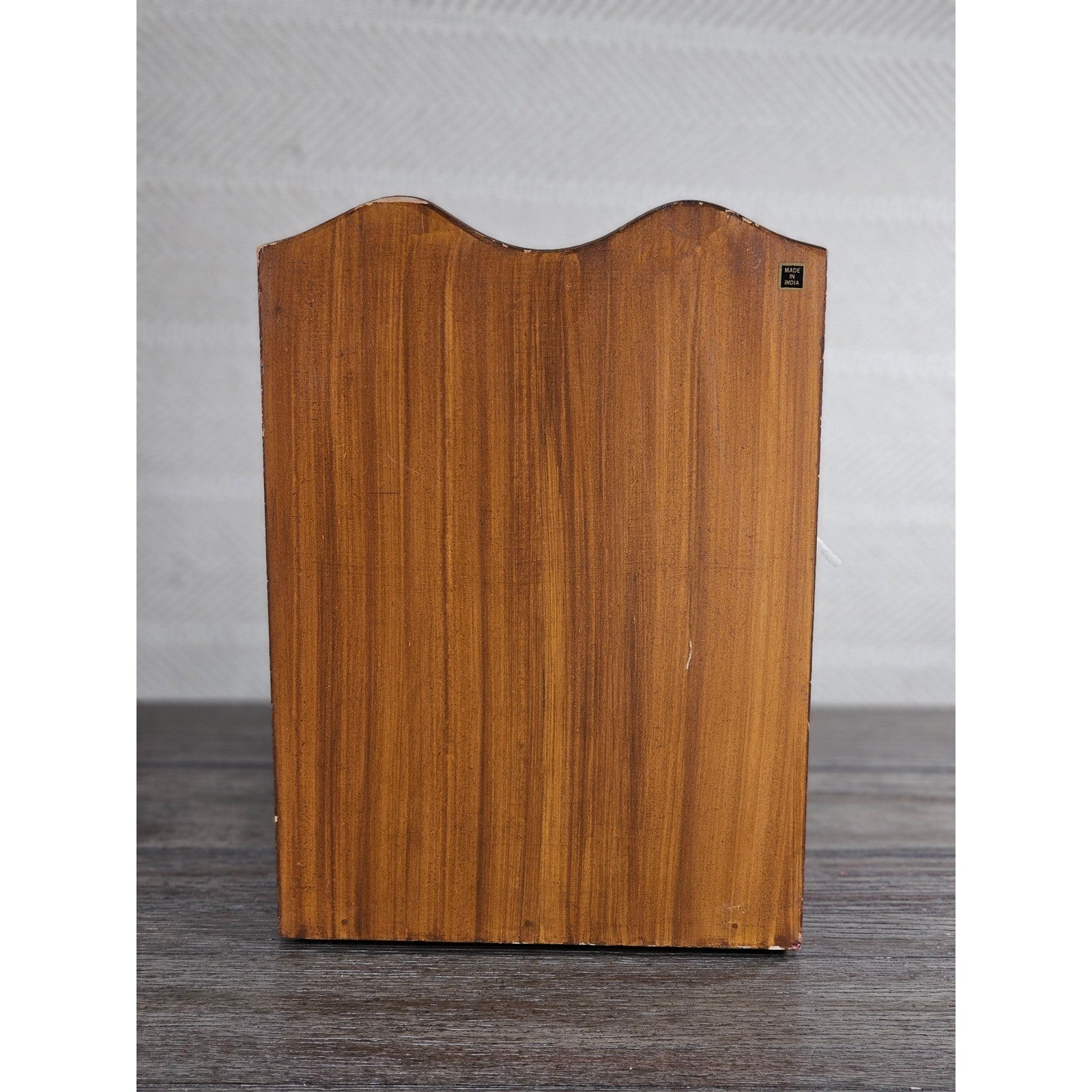 Vintage Countertop Wine Bottle Rack | Wood & Black Metal | Holds 3 Bottles