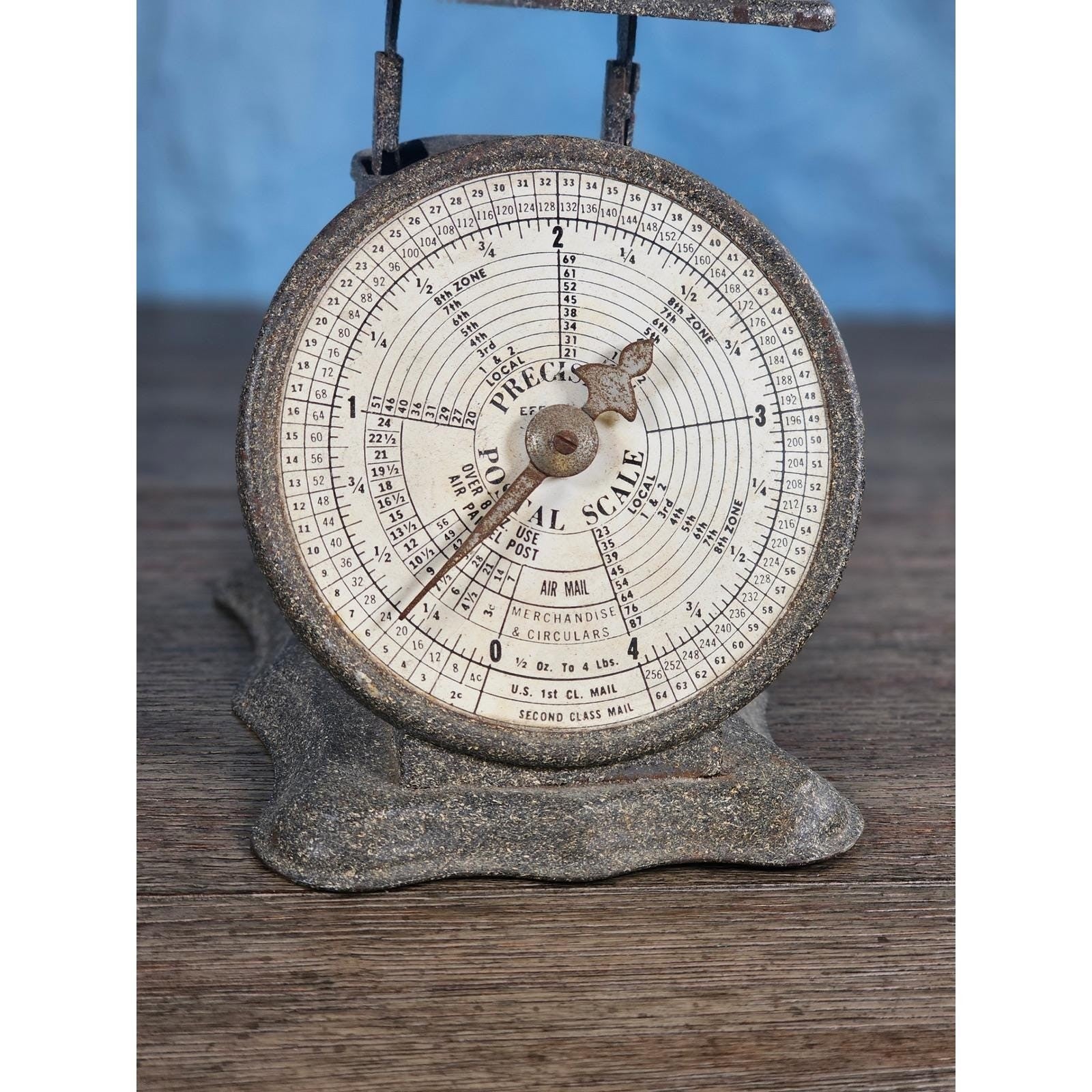 Vintage Triner Precision No. 4 Postal Scale | Rustic Metal Counter Scale