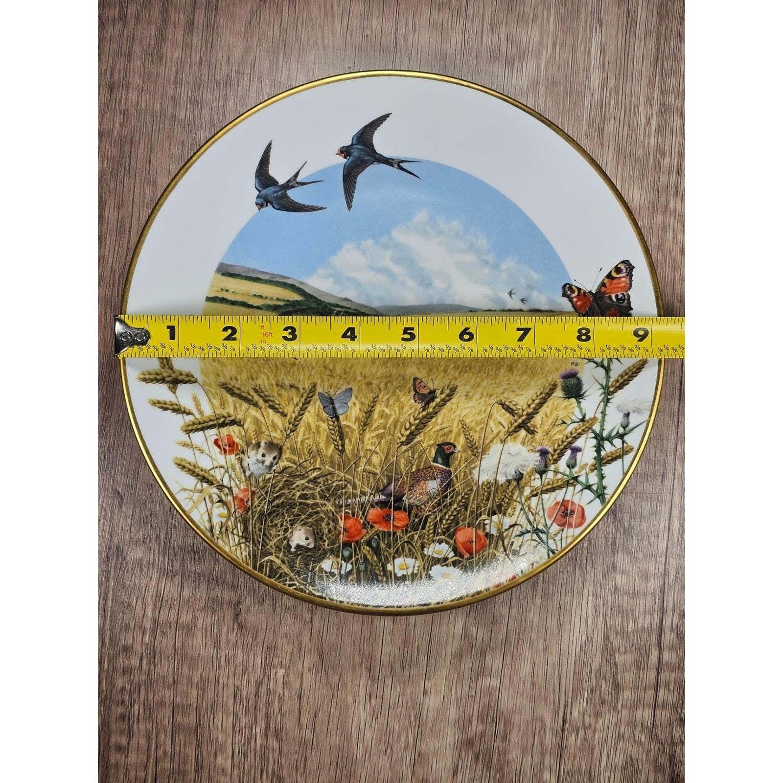Vintage Franklin Porcelain Plate Wheatfields in August Peter Barrett 1979