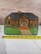 1920's  LUX Clock Co "Bungalow Deluxe Art Clock" Novelty Desk Clock