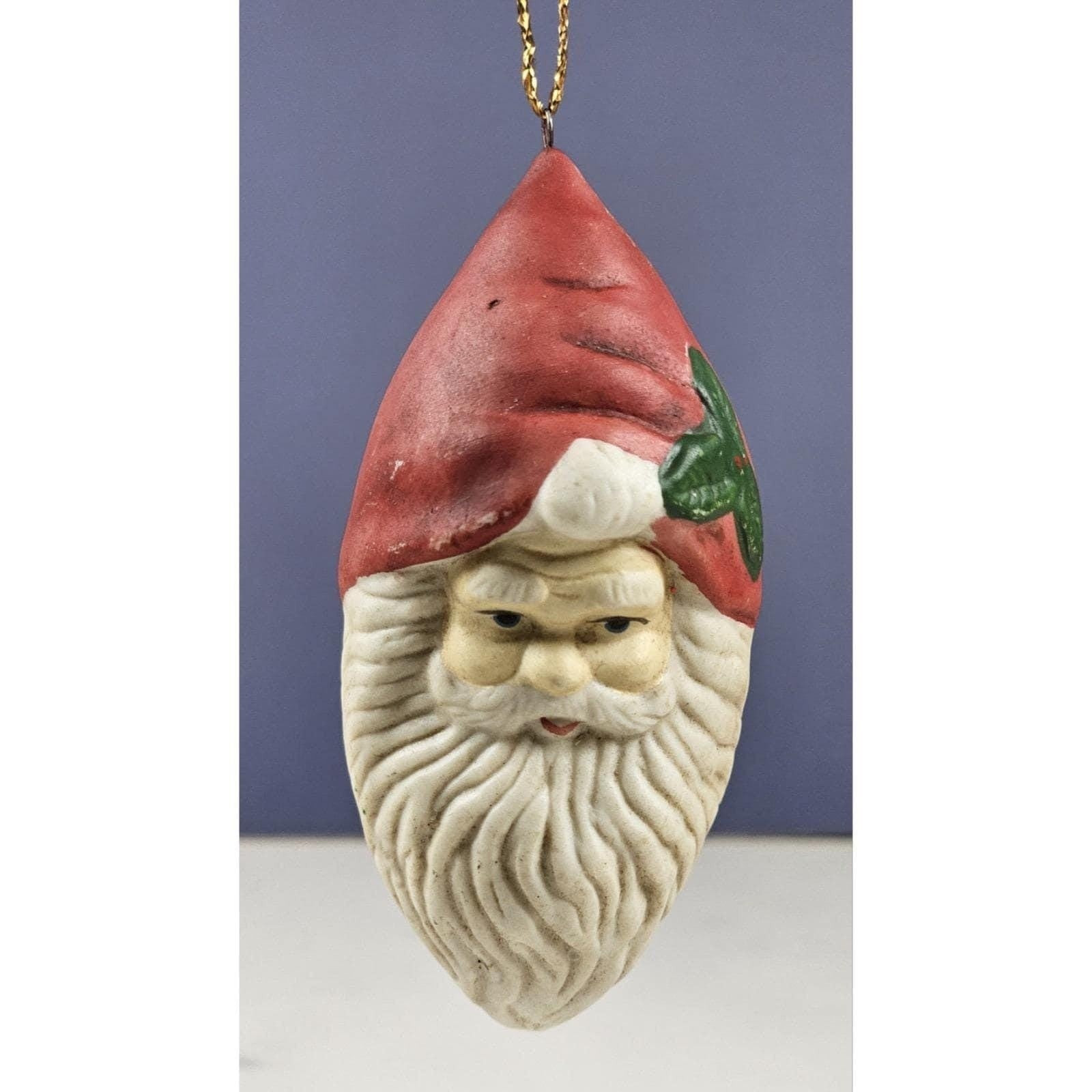 Vintage Santa Claus Head Decoration Retro Christmas Decor