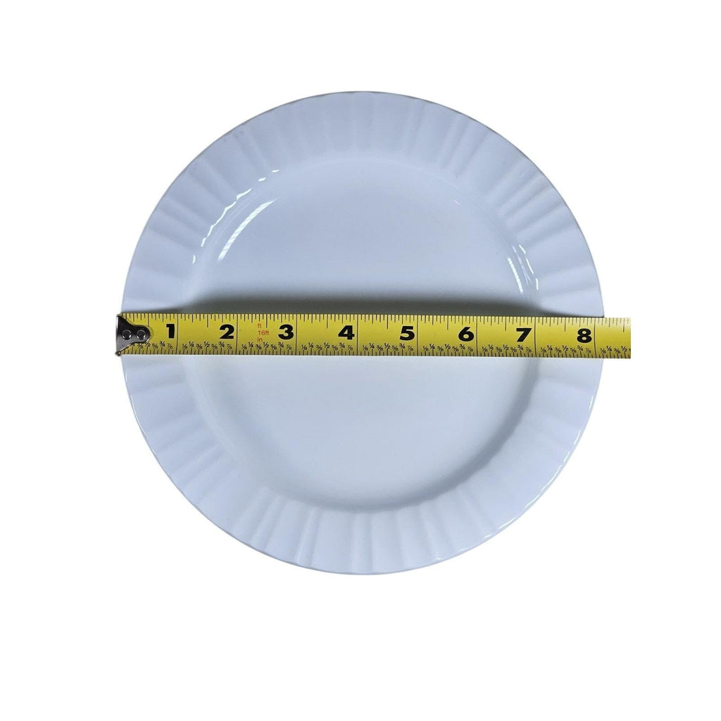CorningWare French White Ribbed Plates Set of 2 8.25 Inch Salad Plates