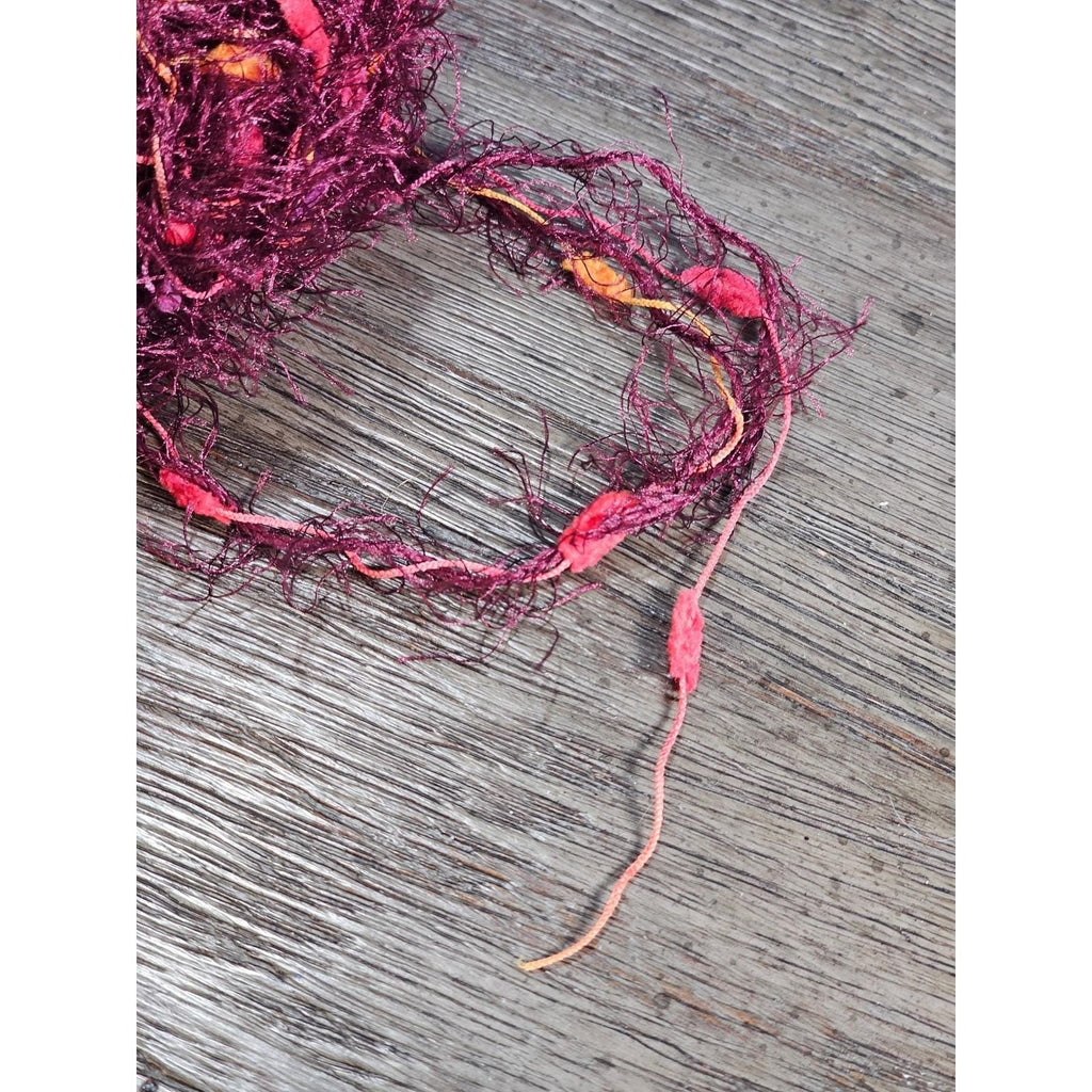Title: Moda Dea Flip Claret Bulky Novelty Yarn 55 Yards Eyelash Ribbon