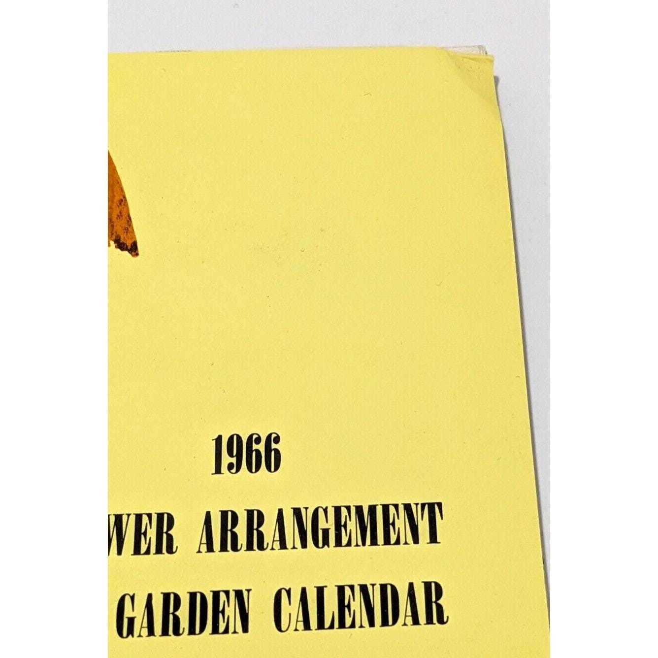 Flower Arrangement Garden Calendar 1966 Spiral Boxed Vintage