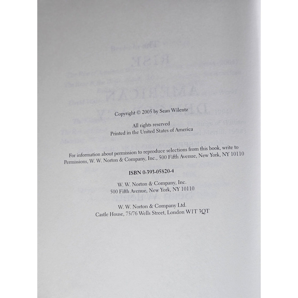 The Rise of American Democracy Jefferson to Lincoln Wilentz HC
