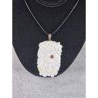 Vintage Hand Carved Natural Material Horse Female Portrait Pendant