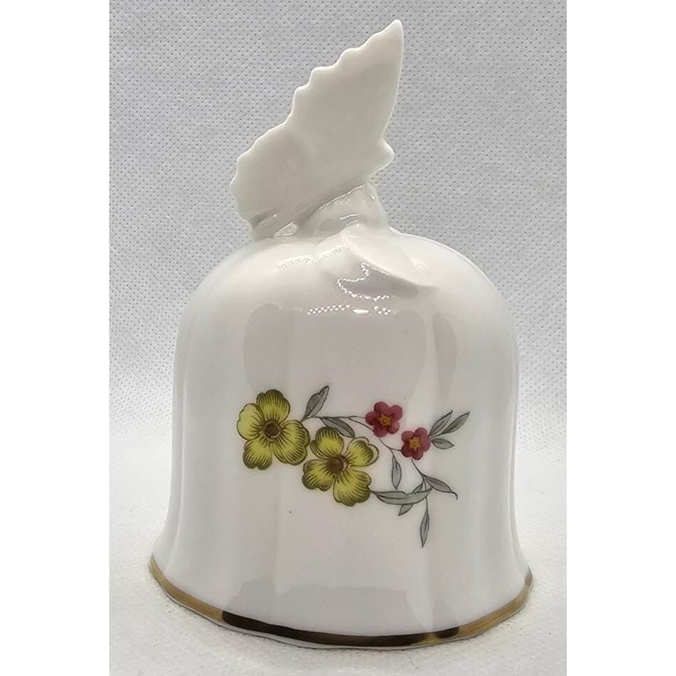Royal Westminster Butterfly Bell Floral Gold Trim Vintage
