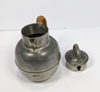 Vintage Rogers Solid Pewter Coffee Pot – Mid-Century Rattan-Handled #1172