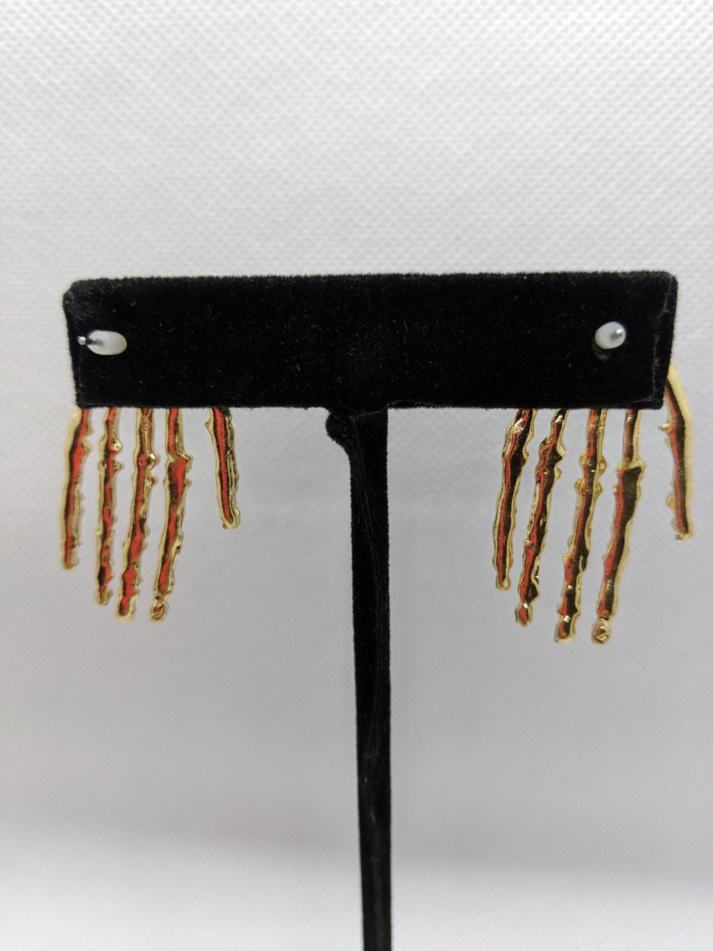 Gold Skeleton Hand Stud Earrings