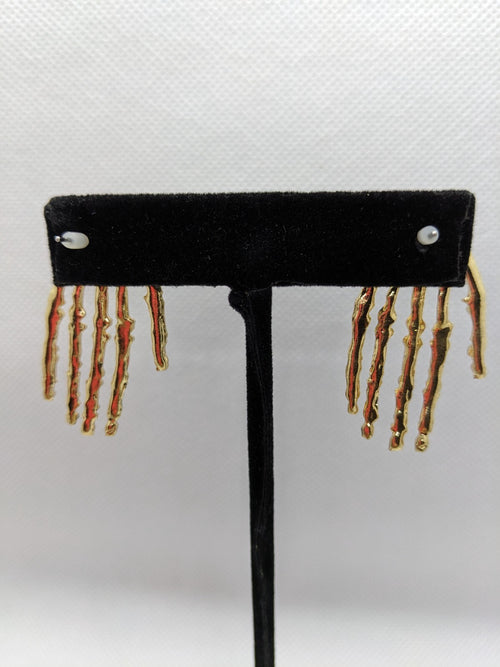 Gold Skeleton Hand Stud Earrings
