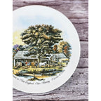 Vintage Currier & Ives Autumn Rural Scene Plate 6.5" Horse Barn Art