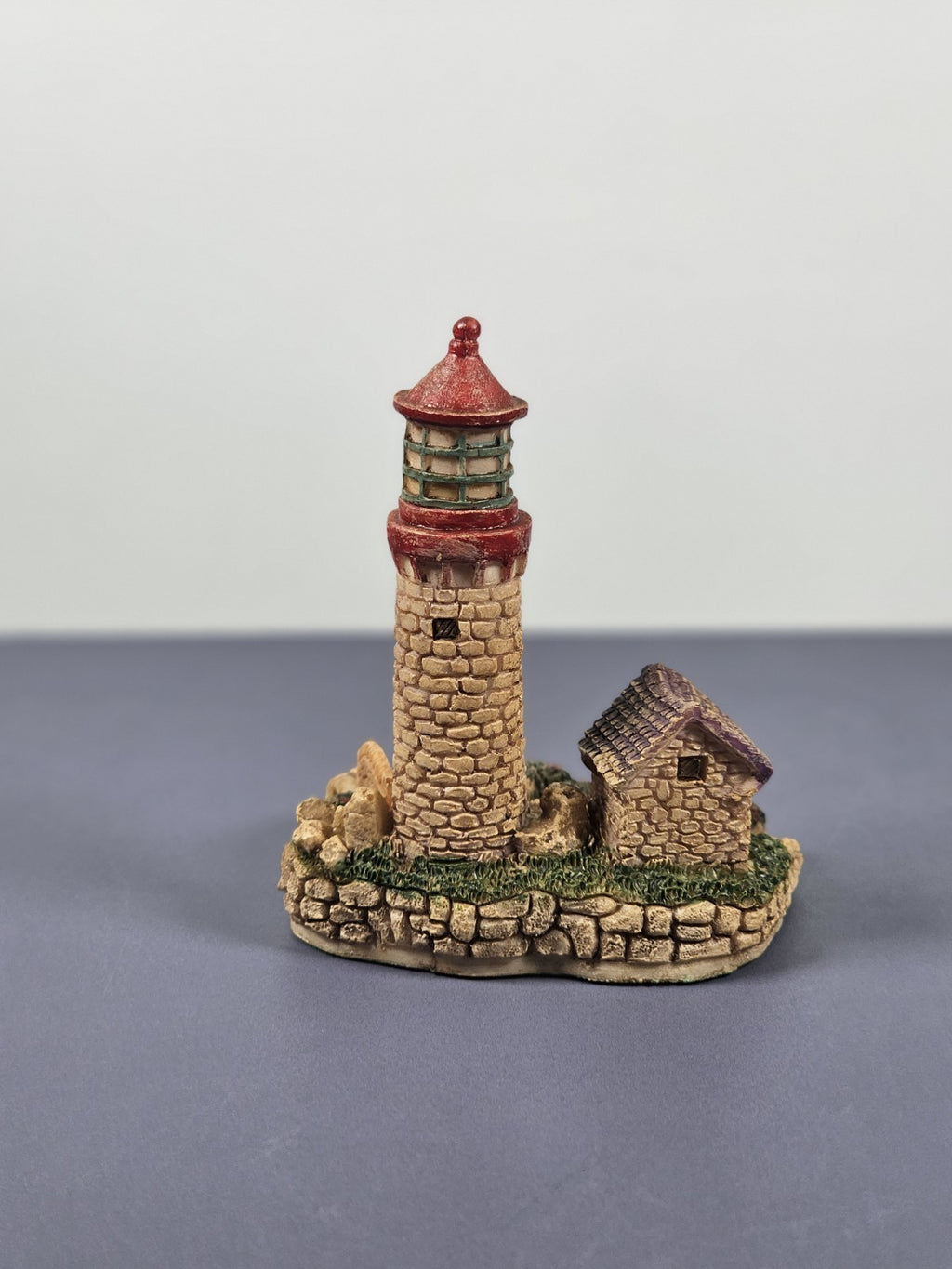 Vintage Ks Collection Lighthouse Figurine Stone House & Bridge