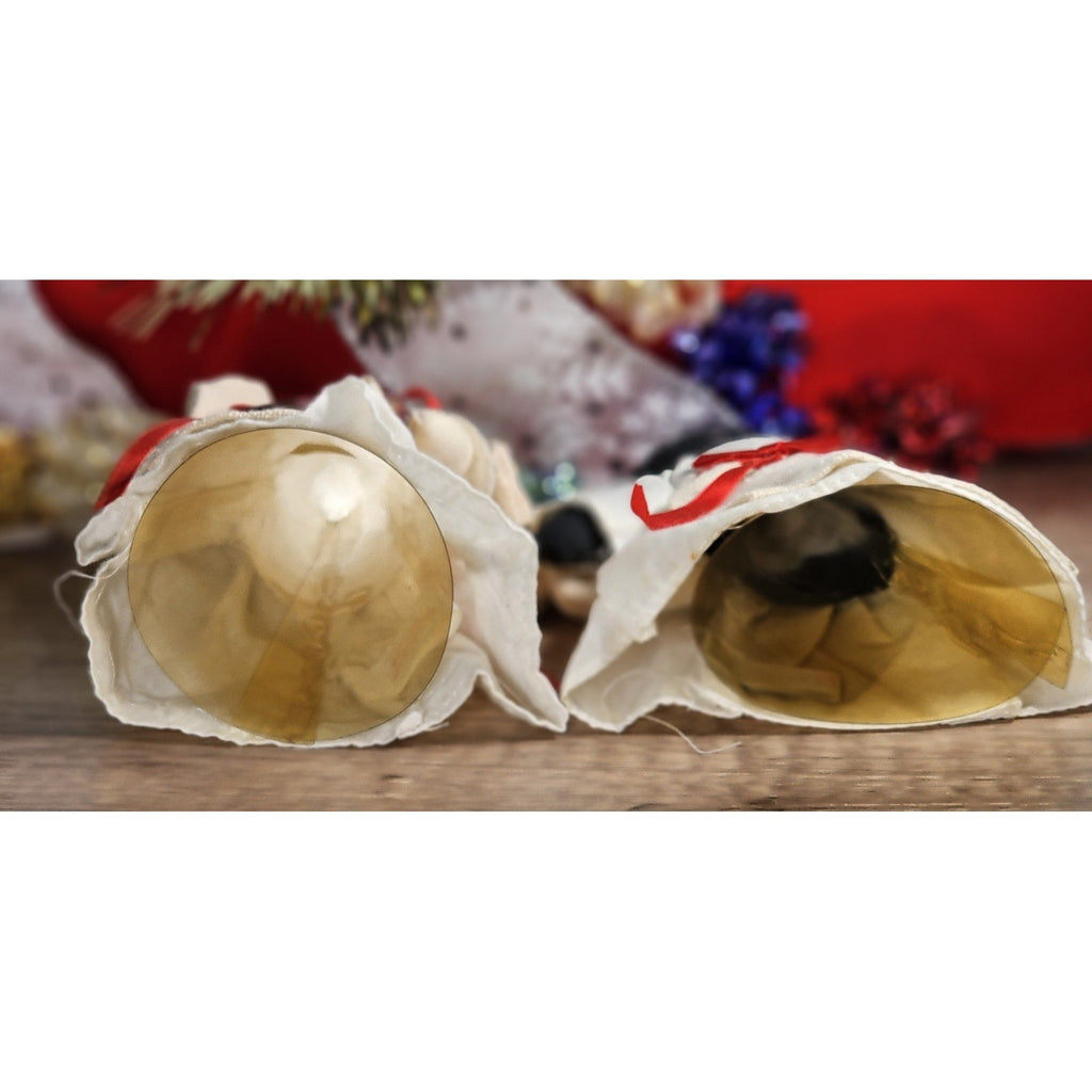 Vintage 1980s Angel Figurines Set of 2 Fabric Face Angels 7.5"